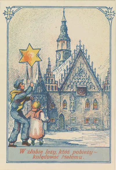 В яслях лежит, кто побежит – колядовать Малышу by Долносльонская Спółdzielnia Прaцы Фототехника, 1948 — digital art print…
