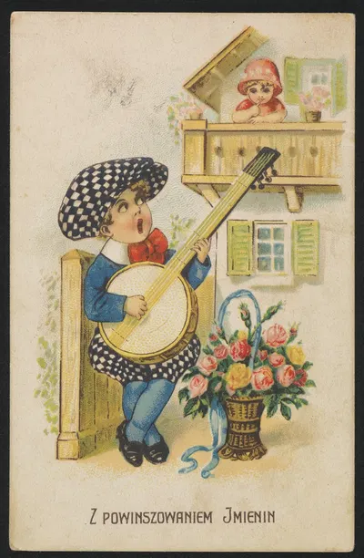 С поздравлением с именин by Хефнер К. и Бергер Дж., 1938 — digital art print download