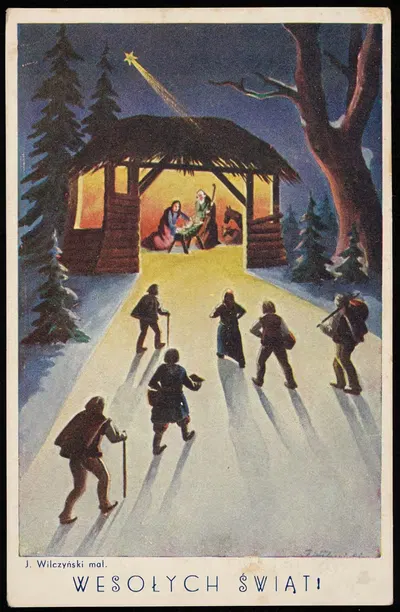 Веселых праздников! by Юзеф Вильчиньский, 1937 — digital art print download