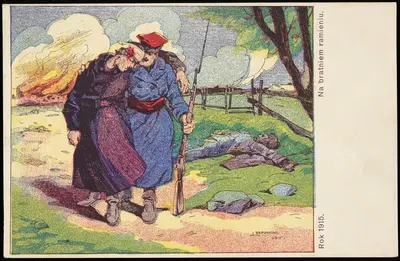 Rok 1915. Na bratniem ramieniu by Leonard Barski, 1915 — digital art print download