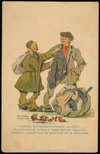 Экономический вопрос председателя 'бедноты' by Владислав Кюhn, 1918 — digital art print download