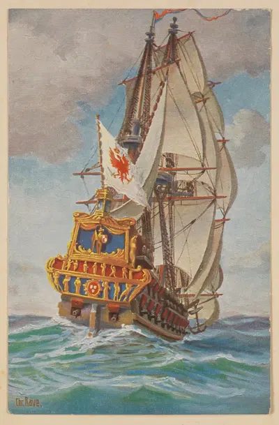Бранденбургский военный корабль (Курпринц), 17 век by Кристофер Раве — digital art print download