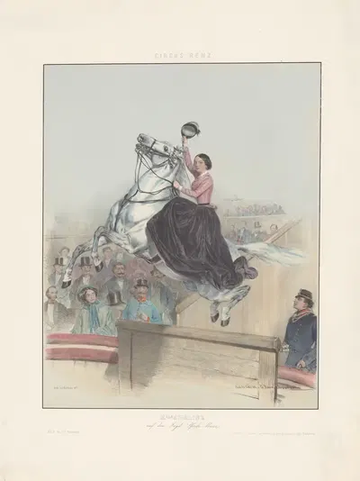 Mlle Adeline auf dem Jagd-Pferde Mirza by Eduard Kaiser — digital art print download