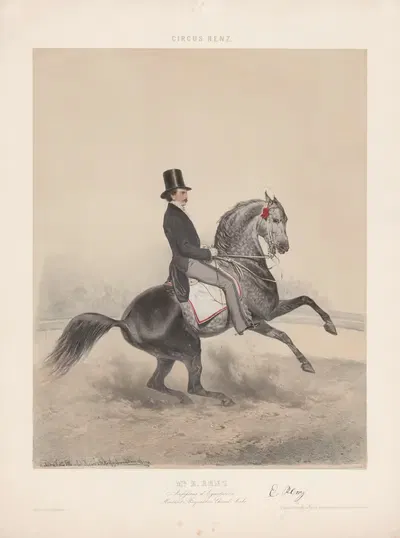 Mr. E. Renz, Professeur d'Equitation, Montant Bayraktar Cheval Arabe by Eduard Kaiser — digital art print download