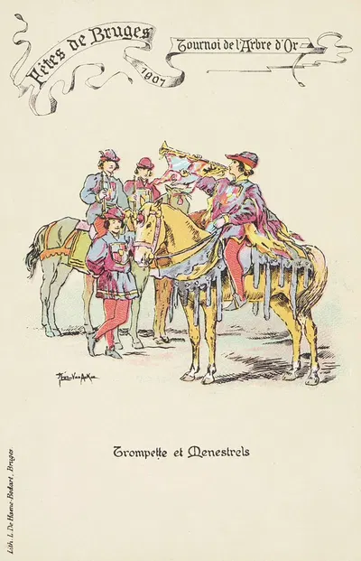 Труба и дэнестрелы by Флори ван Акер, 1907 — digital art print download