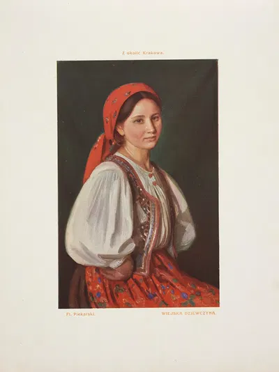 Деревенская девушка by Флориан Пекарский, 1916 — digital art print download