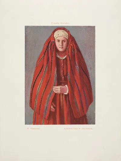 Девушка в шерстяном платье by Флориан Пекарский, 1916 — digital art print download