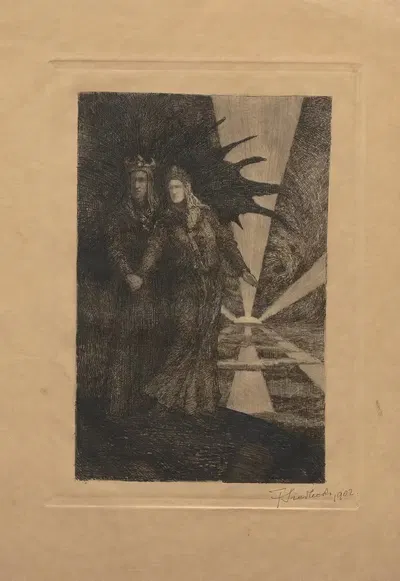 На краях горизонта. – Ядвига и Ягайло by Францишек Седлецкий, 1902 — digital art print download