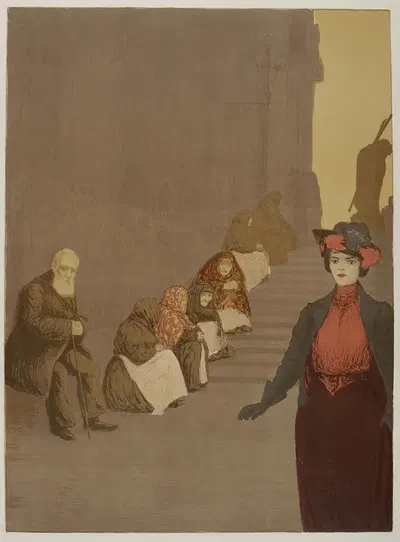 Перед церковью Святого Креста. by Францишек Седлецкий, 1906 — digital art print download