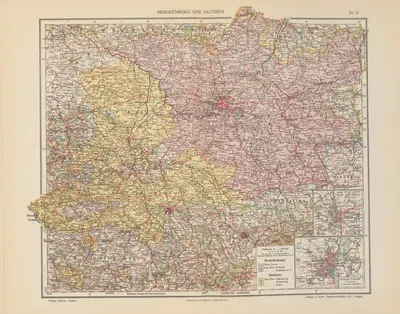 Бранденбург и Саксония by Географический институт Флеминг-Вискотт, 1923 — digital art print download