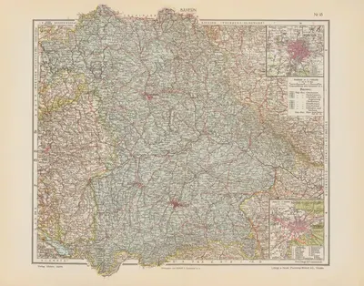 Бавария by Географический институт Флеминг-Вискотт, 1923 — digital art print download