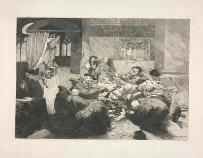 Иллюстрация к 'Гаргантюа и Пантагрюэлю' by Джордж Монтбард, 1905 — digital art print download