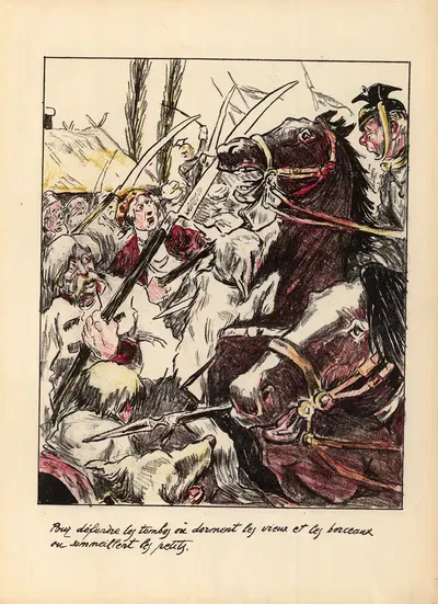 Pour défendre les tombes où dorment les vieux et les berceaux où sommeillent les petits by Georges d'Ostoya, 1915 — digital…