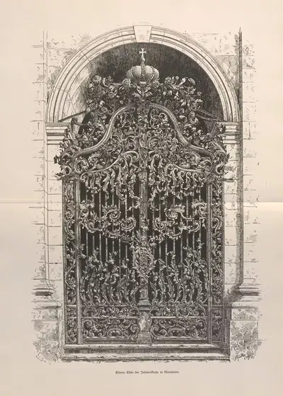 Железная дверь иезуитской церкви в Мангейме by Якоб фон Фальке, 1888 — digital art print download