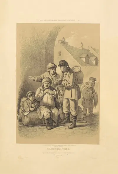 Разносчики песка by Ян Феликс Пиварский, 1855-1859 — digital art print download