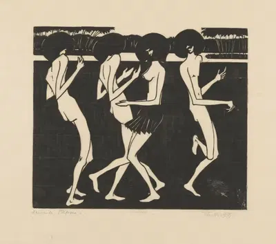 Танцующие папуасы by Иоганнес Фредерик Энгельберт тен Клоостер, 1921-1922 — digital art print download