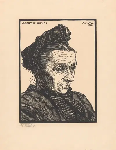Portrait of Geertje Kuijer by Julie de Graag, 1916 — digital art print download