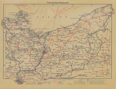Карта движения Померании by Карл Рейнке, 1926 — digital art print download