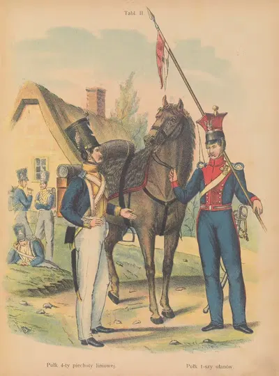 4-й полк линейной пехоты. 1-й полк уланов by Кароль Козловский, 1908 — digital art print download