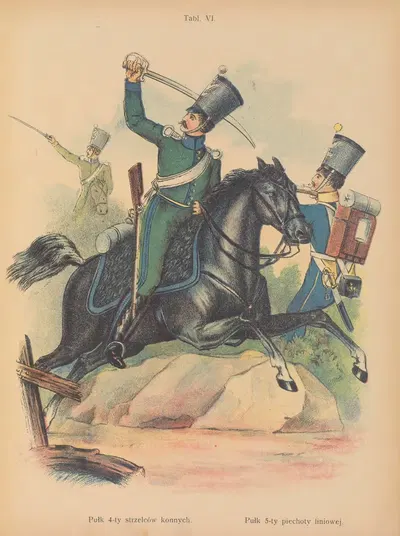4-й полк конных стрелков. 5-й полк линейной пехоты by Кароль Козловский, 1908 — digital art print download