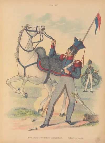 Полк конницы добровольцев познанских. Пехотная артиллерия by Кароль Козловский, 1908 — digital art print download
