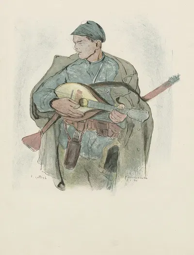 Мандолинист by Леопольд Готлиб, 1916 — digital art print download