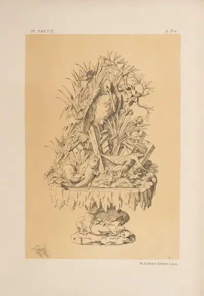 Фонтаны для керамики; амфибийные сюжеты by Мишель Льенар, 1866 — digital art print download