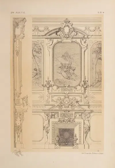 Cheminée; genre Henri II by Michel Liénard, 1866 — digital art print download