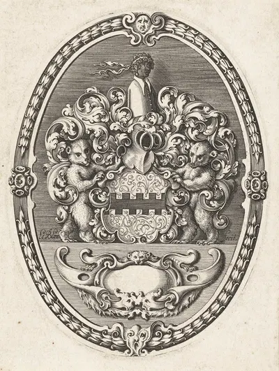 Неизвестный герб с медведем с обеих сторон by Михиэль Ле Блон, 1611-1625 — digital art print download
