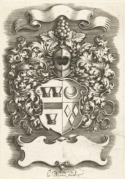Щит с гербом Жана Рюланта, объединенный с гербом его жены by Михиэль Ле Блон, 1611-1625 — digital art print download