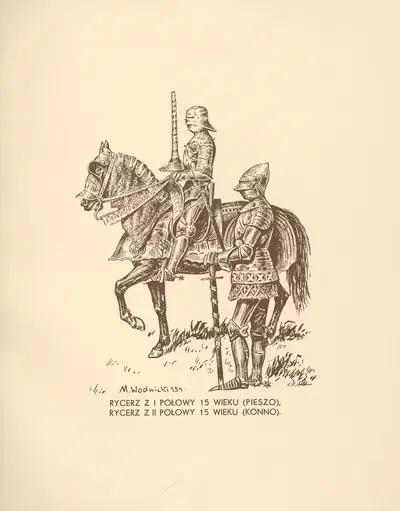 Рыцарь из I полка 15 (пешком), Рыцарь из II полка 15 (на коне) by Мечислав Казимеж Водницкий, 1935 — digital art print…