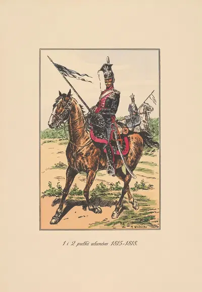 1. i 2. Полки Уланов 1815-1818. by Мечислав Казимеж Водницкий, 1938 — digital art print download