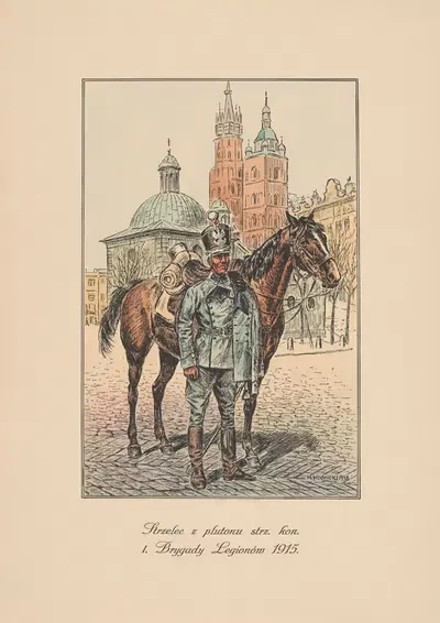 Стрелок из взвода стрелков конной I Бригады Легионов 1915 г. by Мечислав Казимеж Водницкий, 1938 — digital art print download