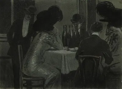 В кафе by Одо Добровольск, 1908 — digital art print download
