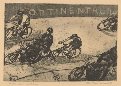 Wielerrace achter motoren by Otto Hanrath, 1928 — digital art print download
