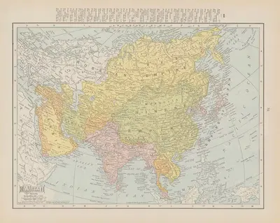 Азия by Рэнд МаКналли и Компания, 1907 — digital art print download