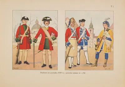 Пехота в начале XVIII века и пехотная гвардия в 1732 году by Станислав Хайковский, 1939 — digital art print download