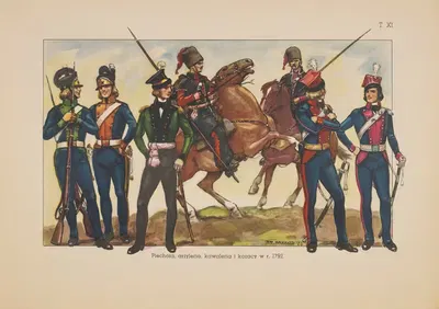 Пехота, артиллерия, кавалерия и казаки в 1792 году by Станислав Хайковский, 1939 — digital art print download