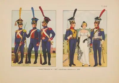 Легия Польшская в 1807 году и офицеры уланов в 1808 году by Станислав Хайковский, 1939 — digital art print download