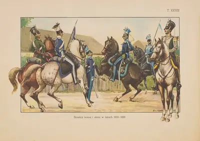 Конные стрелки и уланы в 1828—1830 годах by Станислав Хайковский, 1939 — digital art print download