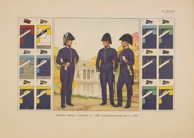 Аудитор, врач и чиновник в 1830 году. Схемы мундиров 1831 года by Станислав Хайковский, 1939 — digital art print download
