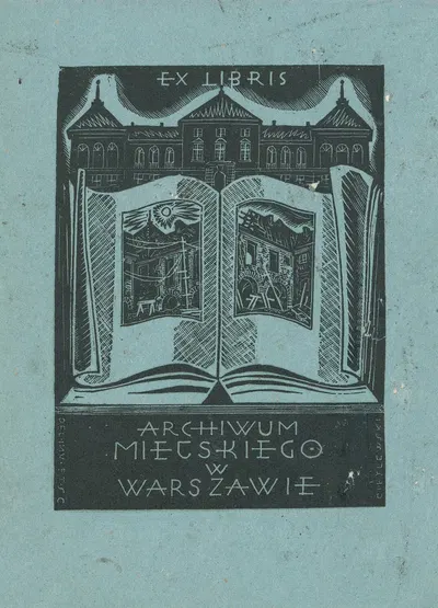 Ex libris Архив городского управления в Варшаве by Тадеуш Чешлевский, 1938 — digital art print download