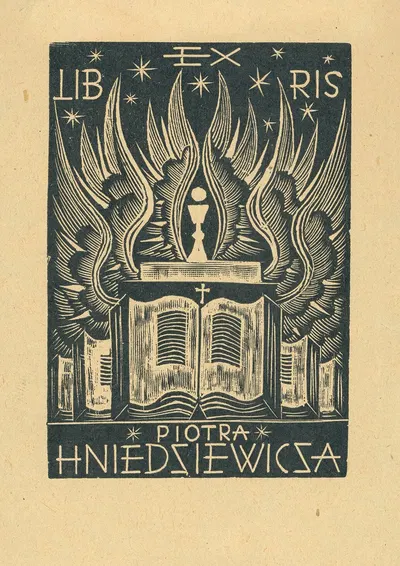 Экслибрис Петра Хнедзиевича by Тадеуш Чешлевский, 1941 — digital art print download