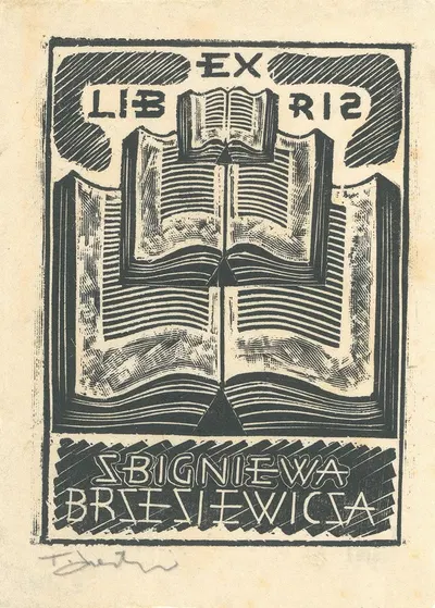 Ex libris Zbigniewa Brzeziewicza by Tadeusz Cieślewski, 1943 — digital art print download