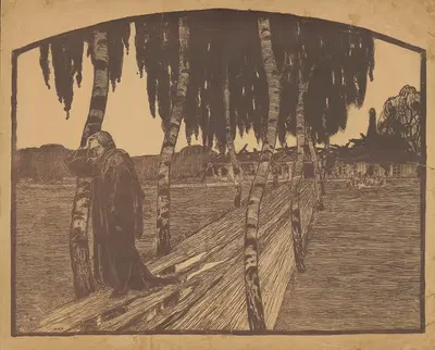 Аллегорическая композиция с поэтом by Ванда Коржениовска, 1915 — digital art print download