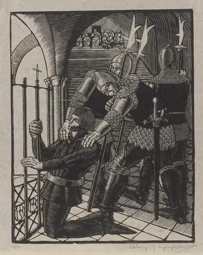 Жанна д'Арк в тюрьме by Виктория Горыńска, 1927 — digital art print download