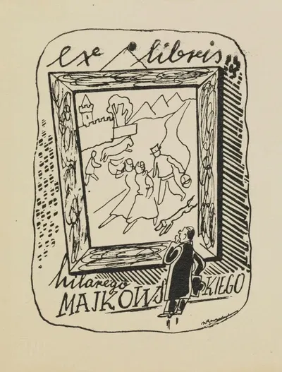Ex libris Hilarego Majkowskiego by Witold Gawęcki, 1942 — digital art print download