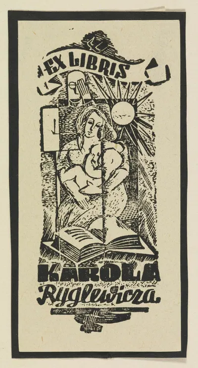 Экслибрис Карола Риглевича by Витольд Гавецкий, 1945 — digital art print download