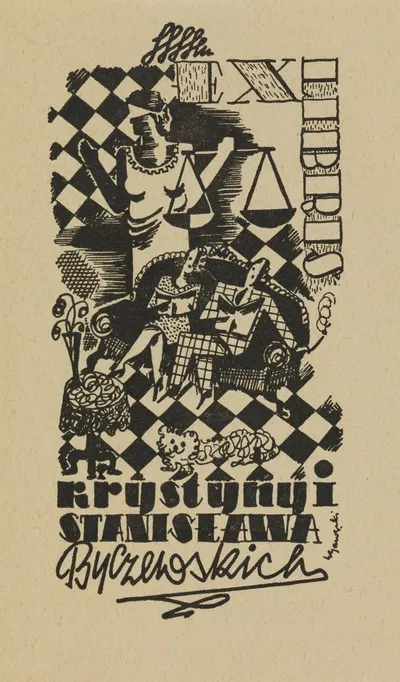 Экслибрис Кристины и Станислава Быцевских by Витольд Гавецкий, 1945 — digital art print download