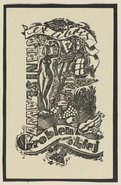 Экслибрис Станиславы Гроблевской by Витольд Гавецкий, 1944 — digital art print download